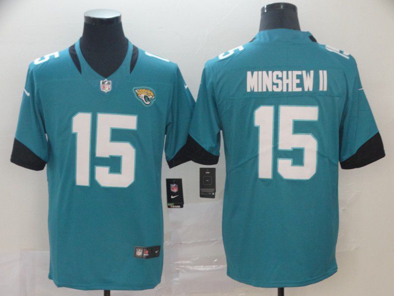 Men Jacksonville Jaguars #15 Minshew ii Green Nike Vapor Untouchable Limited NFL Jersey->jacksonville jaguars->NFL Jersey